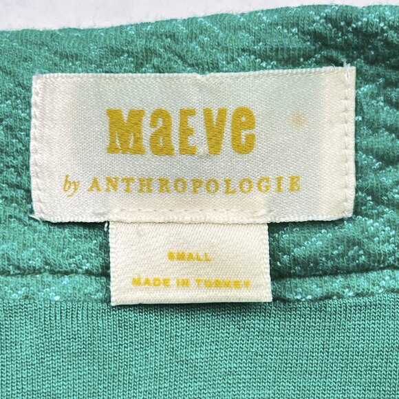 Maeve By Anthropologie Bird Floral Tropical Teal Textured Skirt Size S - NWOT - Picture 3 of 7